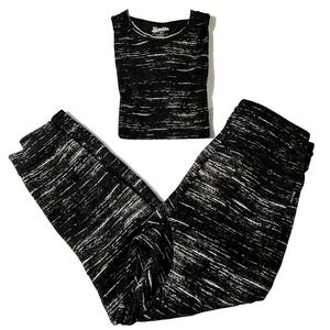 Brooklyn Cloth T-Shirt L & Jogger Pants XL Set Black White Athleisure Lounge Men